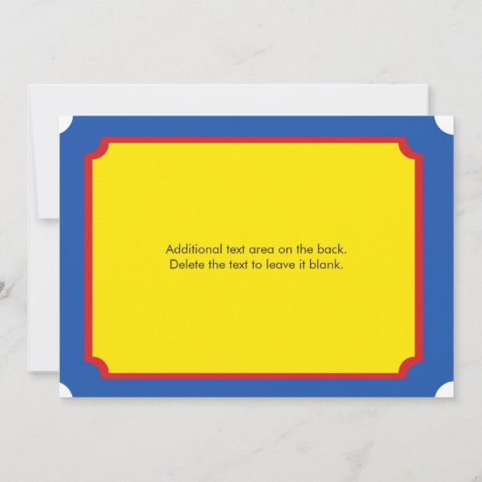 Carnaval Anniversaire Fête Billet Invitation (Dos)