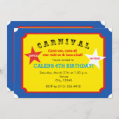 Carnaval Anniversaire Fête Billet Invitation (Devant / Derrière)
