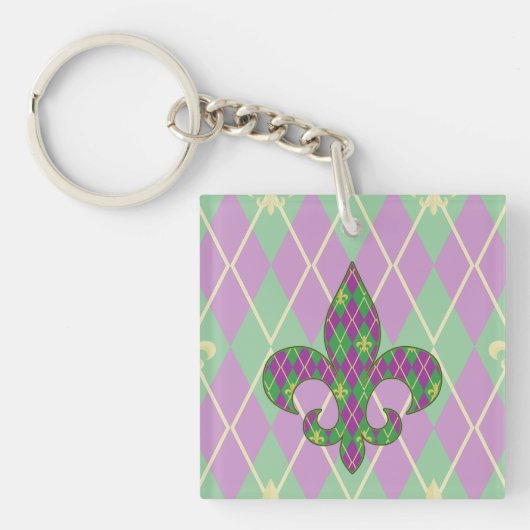 Carnaval Argyle Acryl Sleutelhanger (Voorkant)