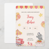Carnaval Baby shower Invitation | circusfeest Kaart (Voorkant / Achterkant)
