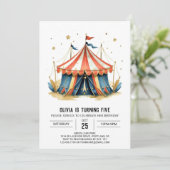 Carnaval Bewerkbare Magic Circus Verjaardag Kaart (Staand voorkant)