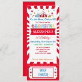 Carnaval Birthday Party Ticket Invitation Kaart (Voorkant / Achterkant)