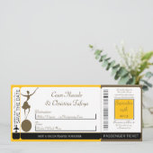 Carnaval Boarding Pass bruiloft uitnodiging (Staand voorkant)