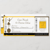 Carnaval Boarding Pass bruiloft uitnodiging (Voorkant / Achterkant)