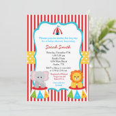 Carnaval Circus Baby Shower Invitations (Debout devant)