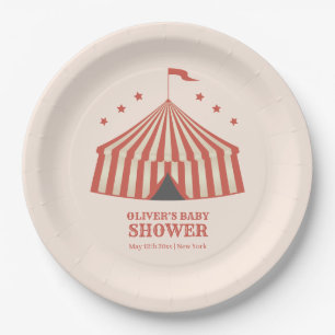 Carnaval Circus Big Top Baby shower Papieren Bordje