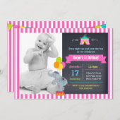 Carnaval Circus Bigtop Verjaardag Uitnodigingen Me (Voorkant / Achterkant)