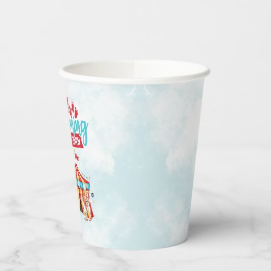 Carnaval Circus Blauw Baby shower Papieren Bekers (Links)