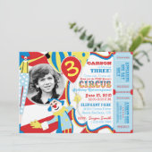 Carnaval Circus Clowns Uitnodiging Verjaardag (Staand voorkant)