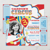 Carnaval Circus Clowns Uitnodiging Verjaardag (Voorkant / Achterkant)