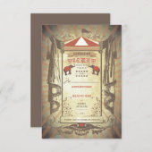 Carnaval Circus Elephants Mariage Cartes RSVP (Devant / Derrière)