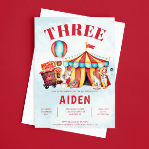Carnaval Circus Festival Kids 3e Verjaardag Kaart