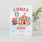 Carnaval Circus Festival Kind 3e Verjaardag Kaart (Staand voorkant)