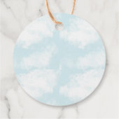 Carnaval Circus Grote Top Blauwe Verjaardag Bedankjes Labels (Achterkant)