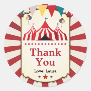 Carnaval Circus Jongen Meisje Verjaardag Ronde Sticker