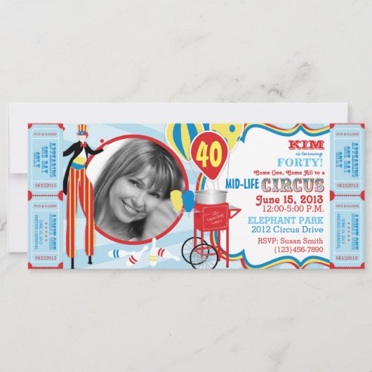 Carnaval Circus Stilt Walker Verjaardag Kaart (Voorkant)