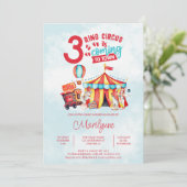 Carnaval Circus Triplets Baby shower Kaart (Staand voorkant)