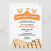 Carnaval Circus Verjaardagsfeest Platte Uitnodigin Kaart (Voorkant / Achterkant)