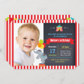 Carnaval Circus Verjaardagsfeest Uitnodigingen (Voorkant / Achterkant)