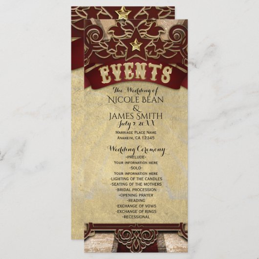  Carnaval Circus Wedding Events Programma (Voorkant / Achterkant)