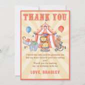 Carnaval Cirque & Animaux Carte de remerciements d (Devant)