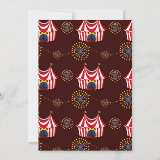 Carnaval Cirque Anniversaire Invitation (Dos)