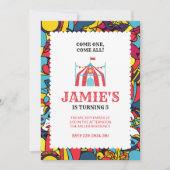Carnaval Cirque Pary Anniversaire Invitation (Devant)