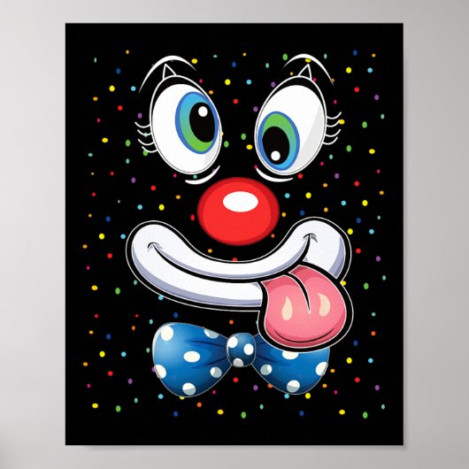 Carnaval Clown Gezicht Circus Kostuum Kinder Manne Poster (Voorkant)
