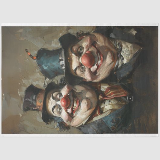 Carnaval Clowns of Whispers Decoupage Tissuepapier (Voorkant)