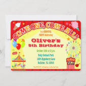 Carnaval coloré - Invitations d'anniversaire perso (Dos)
