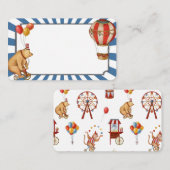 carnaval d'animaux de cirque cartes de place pour  (Devant / Derrière)