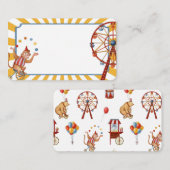 carnaval d'animaux de cirque cartes de place pour (Devant / Derrière)