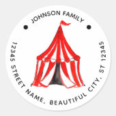 Carnaval de cirque Big Top Red Tent Étiquette de a (Devant)