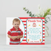 Carnaval de cirque Carte de remerciements avec pho (Debout devant)