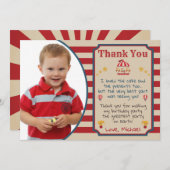 Carnaval de cirque Carte de remerciements avec pho (Devant / Derrière)