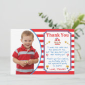 Carnaval de cirque Carte de remerciements avec pho (Debout devant)