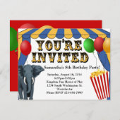 Carnaval de cirque Cheval Invitations personnalisé (Devant / Derrière)