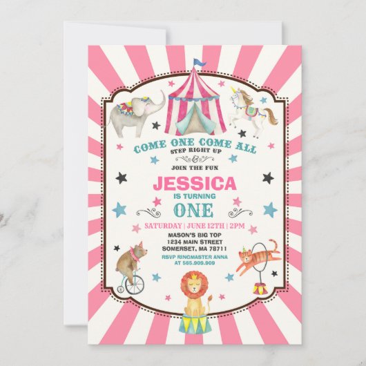 Carnaval de cirque Invitation Cirque Party (Devant)