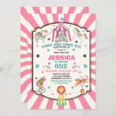 Carnaval de cirque Invitation Cirque Party (Devant / Derrière)