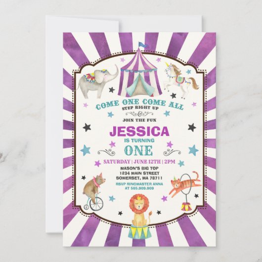 Carnaval de cirque Invitation Cirque Party (Devant)