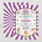 Carnaval de cirque Invitation Cirque Party (Devant / Derrière)