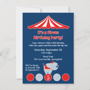 Carnaval de cirque Invitation de fête d'anniversai