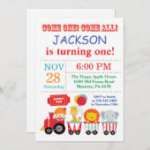 Carnaval de cirque Invitation de fête d'anniversai (Devant / Derrière)