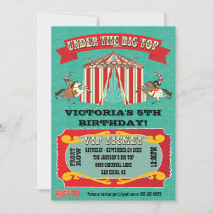 Carnaval de cirque Invitation de fête d'anniversai