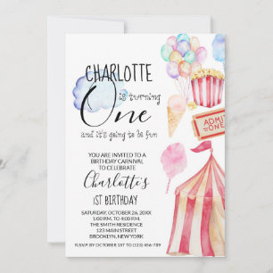 Carnaval de cirque Invitation de fête d'anniversai