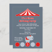 Carnaval de cirque Invitation de fête d'anniversai (Devant / Derrière)