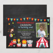 Carnaval de cirque Invitation de fête d'anniversai (Devant / Derrière)