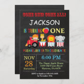 Carnaval de cirque Invitation de fête d'anniversai (Devant / Derrière)