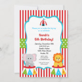 Carnaval de cirque Invitations d'anniversaire les (Devant)