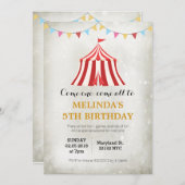 Carnaval de cirque pour enfants Invitations d'anni (Devant / Derrière)
